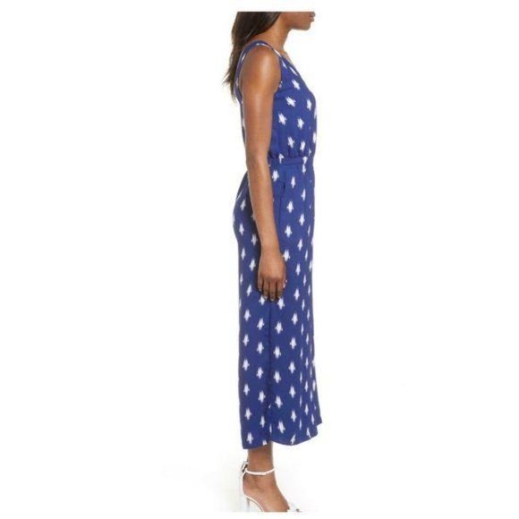 Gibson Print Side Pockets V Neck Wide Leg Jumpsuit - Picture 4 of 10
